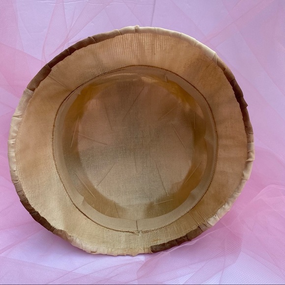 Vintage 2-Tone Brown Bucket Fascinator Hat - Picture 6 of 8